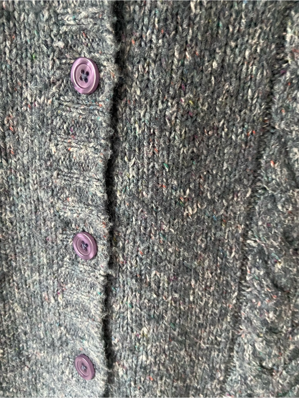 L.L.Bean Wool Blend Cable Knit Cardigan Sweater Blue Size M - Picture 6 of 10